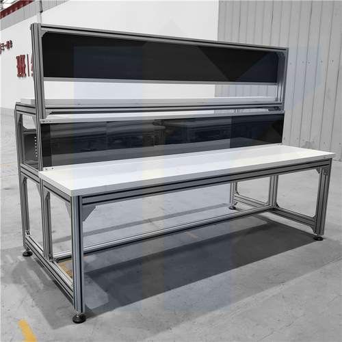 湖南双边防静电工作台 工业铝型材工作台 工业铝型材制品 双边重型工作台 流水线工作台 车间工作桌 实验台 培训台 (13).jpg
